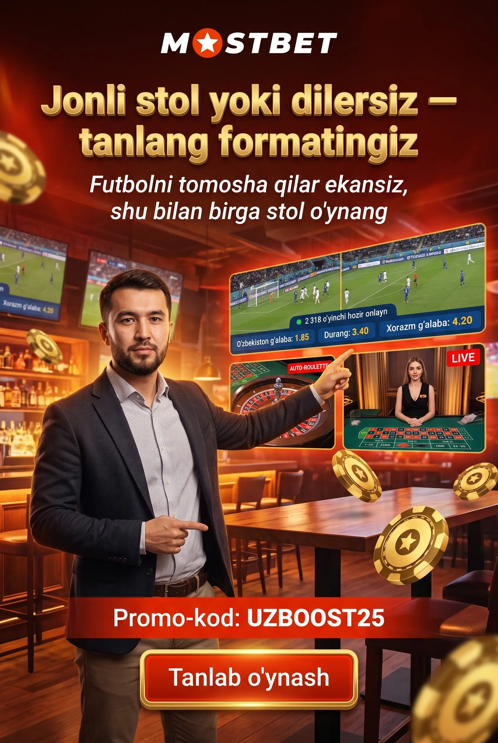 Mostbet slot o'yinlariga o'tish