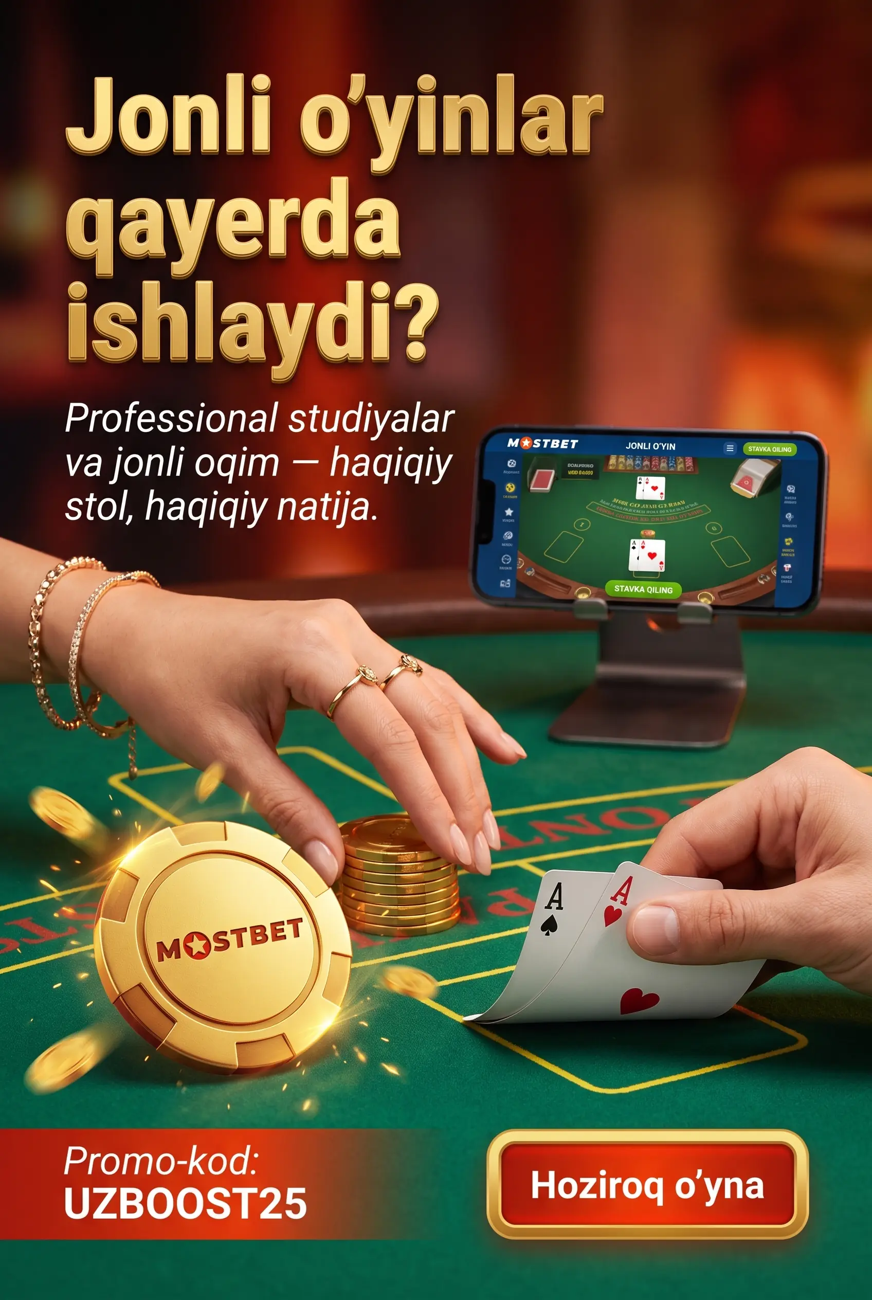 Mostbet jonli kazino o'yinlari savoli