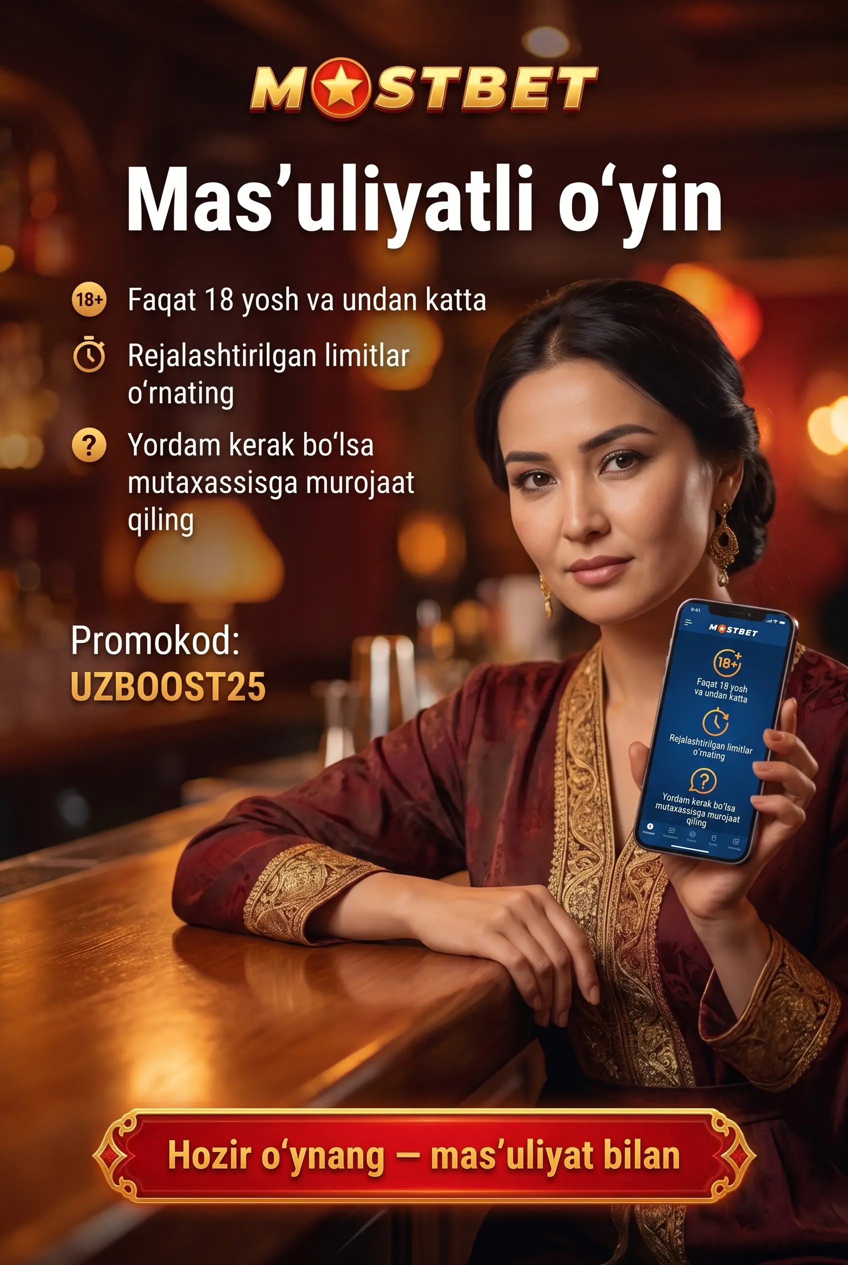 Mostbet mas'uliyatli o'yin eslatmasi